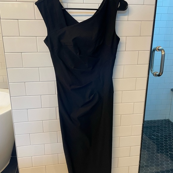 NWT MUXXN asymmetrical neck black pencil dress - Size S - Picture 2 of 7